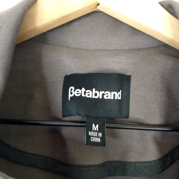 Betabrand Gray Ponte Knit Work Active Thumb Holes Blazer Jacket Stretch Medium - Picture 2 of 14